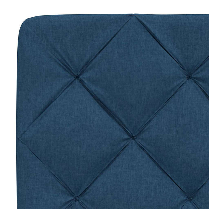 Pat cu saltea, albastru, 100x200 cm, textil WALTI
