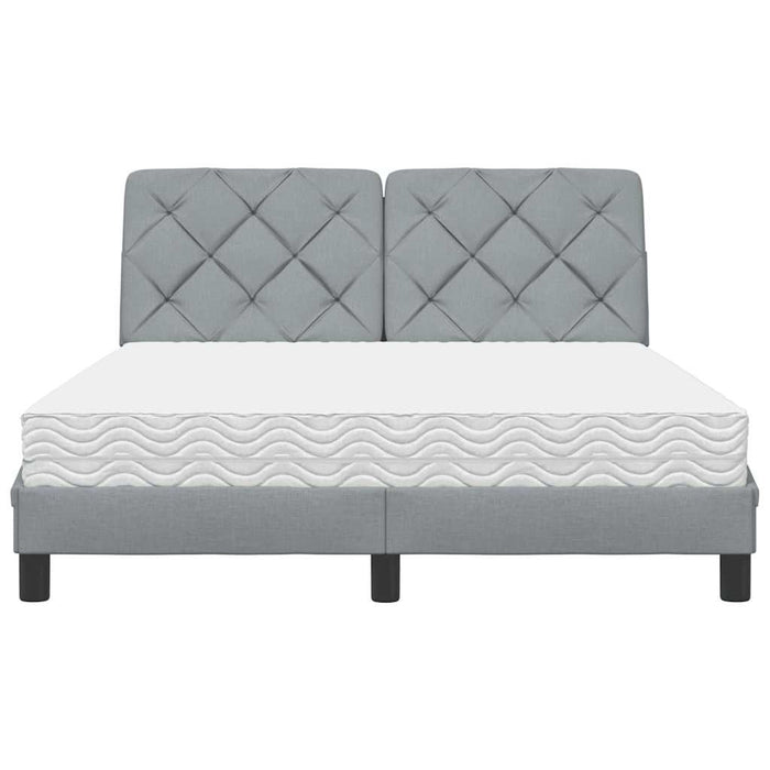 Pat cu saltea, gri deschis, 120x200 cm, textil - WALTI WALTI