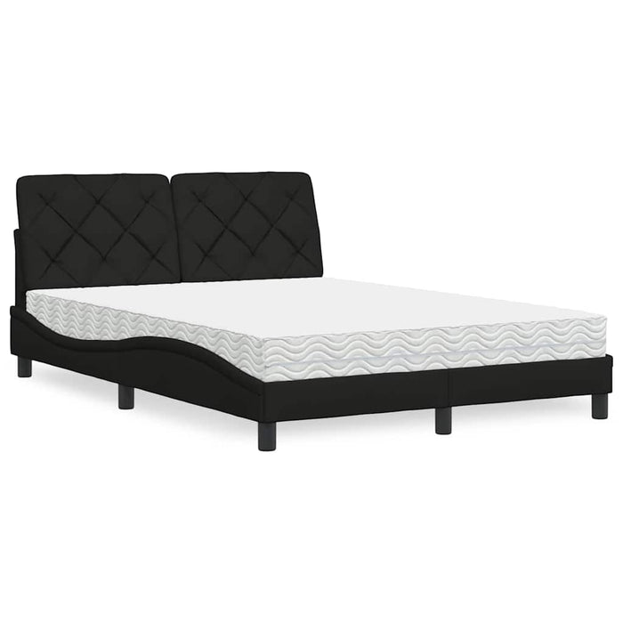 Pat cu saltea, negru, 120x200 cm, textil - WALTI WALTI