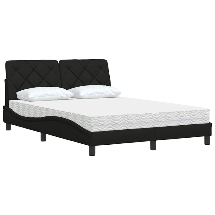 Pat cu saltea, negru, 120x200 cm, textil - WALTI WALTI
