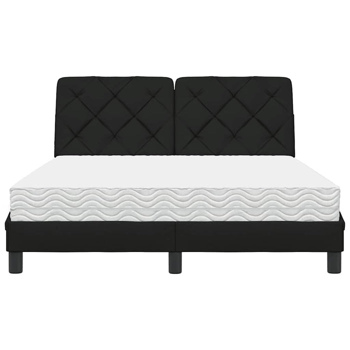 Pat cu saltea, negru, 120x200 cm, textil - WALTI WALTI