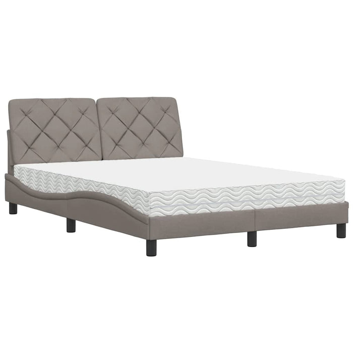 Pat cu saltea, gri taupe, 120x200 cm, textil - WALTI WALTI