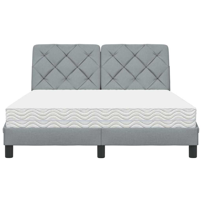 Pat cu saltea, gri deschis, 140x190 cm, textil - WALTI WALTI