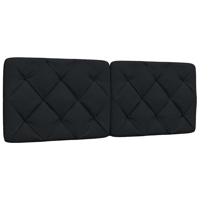 Pat cu saltea, negru, 140x190 cm, textil WALTI