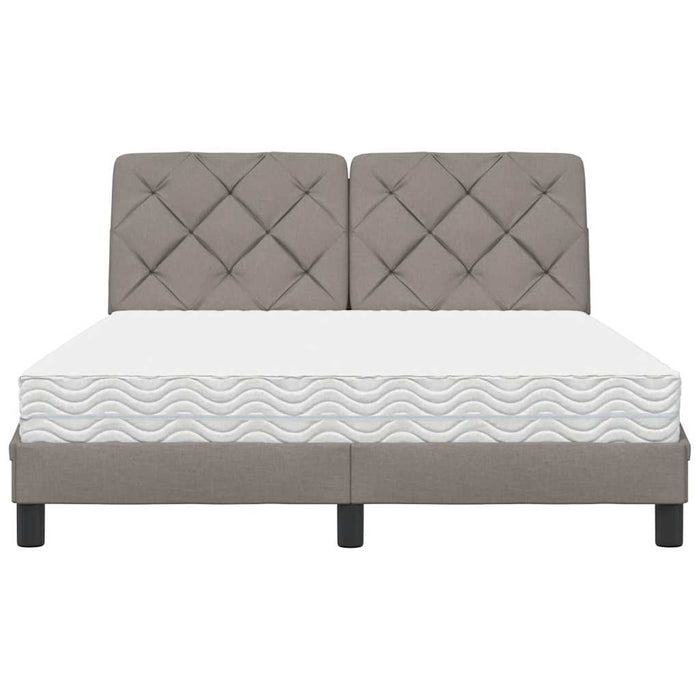 Pat cu saltea, gri taupe, 140x200 cm, textil WALTI