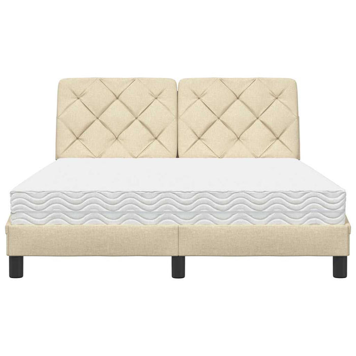 Pat cu saltea, crem, 140x200 cm, textil WALTI
