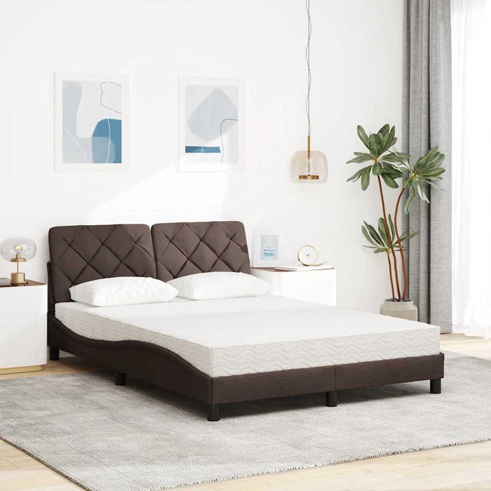 Pat cu saltea, maro închis, 140x200 cm, textil - WALTI WALTI