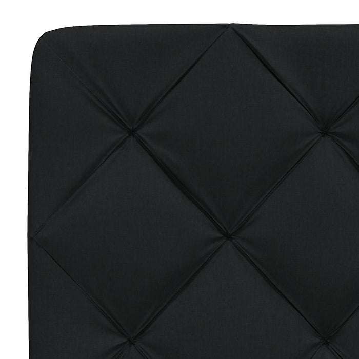 Pat cu saltea, negru, 160x200 cm, textil WALTI