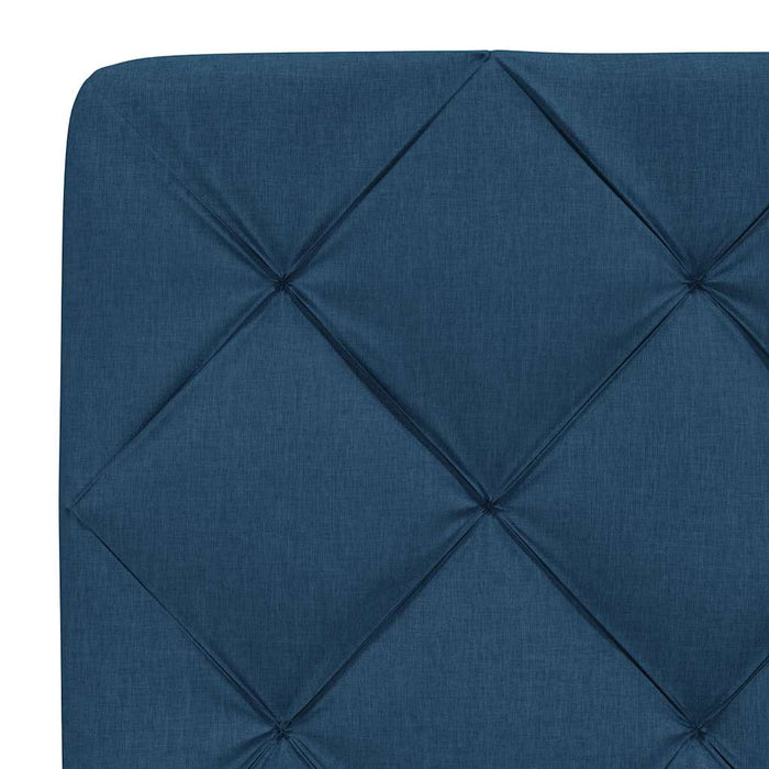 Pat cu saltea, albastru, 160x200cm, material textil WALTI