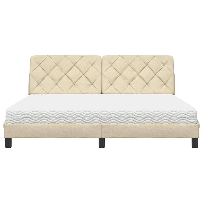Pat cu saltea, crem, 180x200 cm, textil WALTI