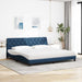 Pat cu saltea, albastru, 200x200 cm, textil - WALTI WALTI