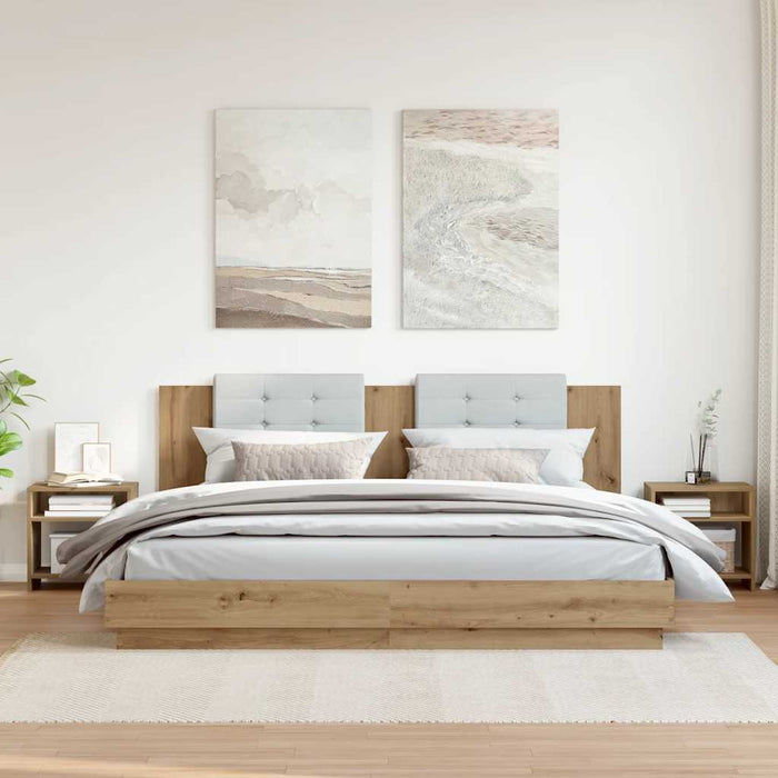 Noptiere, 2 buc., stejar artizanal, 40x30x40 cm, lemn prelucrat - WALTI WALTI