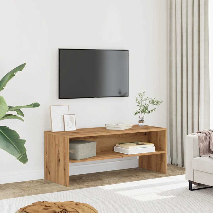 Dulap TV, stejar artizanal, 100x40x40 cm, lemn prelucrat - WALTI WALTI