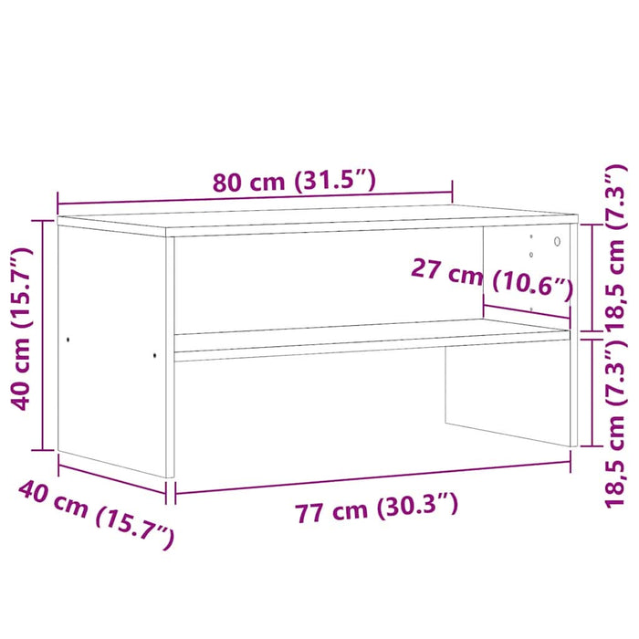 Dulap TV, stejar artizanal, 80x40x40 cm, lemn prelucrat - WALTI WALTI