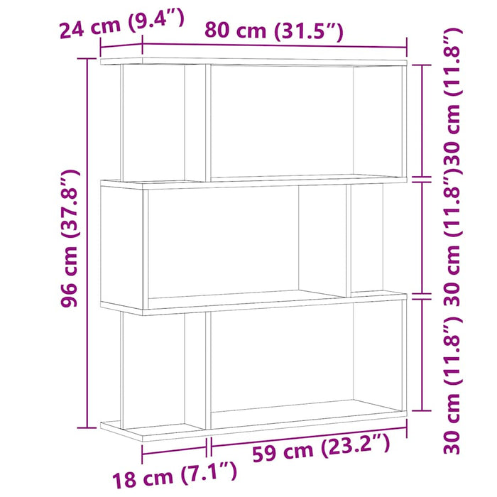 Dulap cu cărți din lemn vechi 80x24x96 cm lemn prelucrat - WALTI WALTI