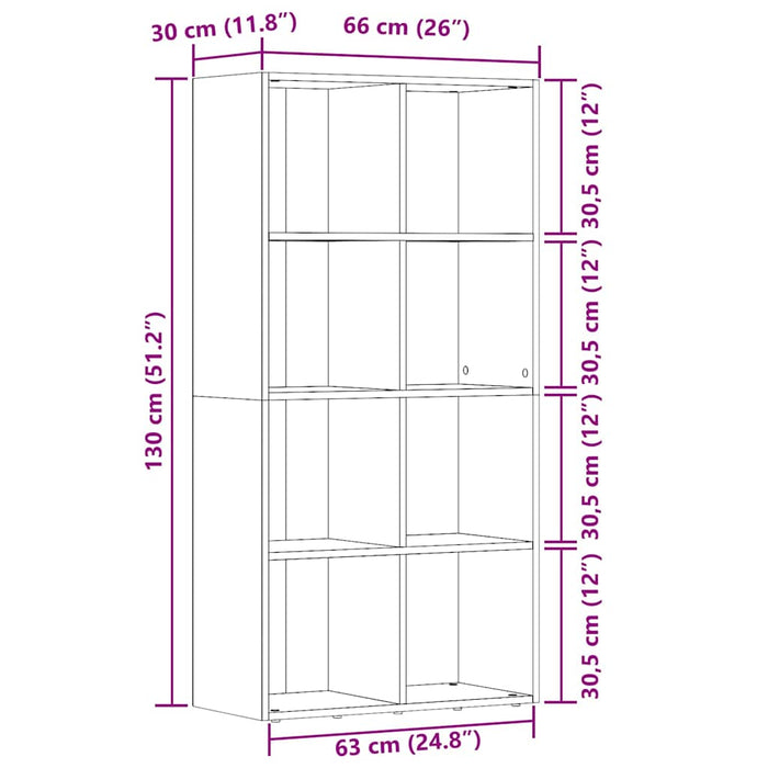 Dulap cu cărți din lemn vechi 66x30x130 cm lemn prelucrat - WALTI WALTI