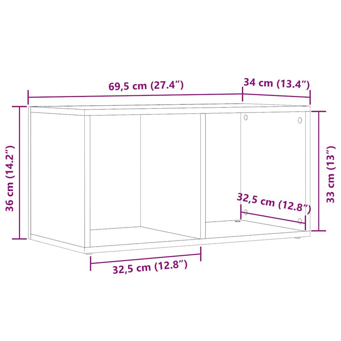 Cutie depozitare, stejar artizanal 69,5x34x36 cm lemn prelucrat - WALTI WALTI