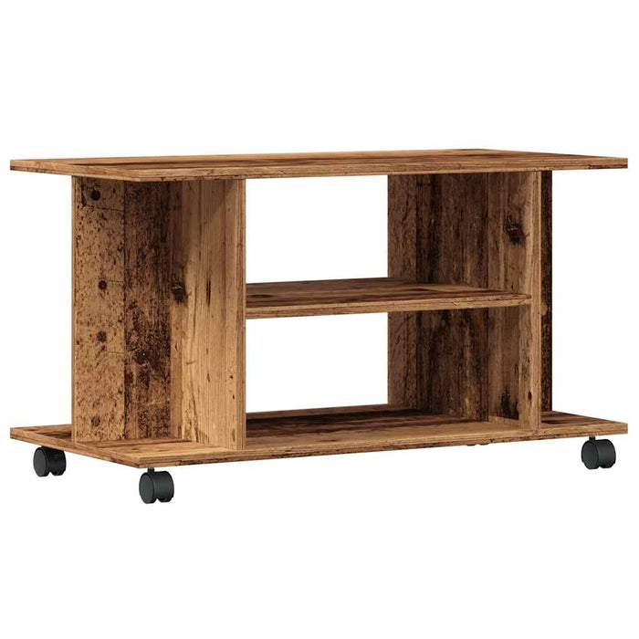 Dulap TV cu roți, lemn vechi, 80x40x45 cm, lemn prelucrat - WALTI WALTI