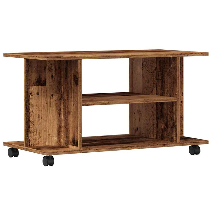 Dulap TV cu roți, lemn vechi, 80x40x45 cm, lemn prelucrat - WALTI WALTI