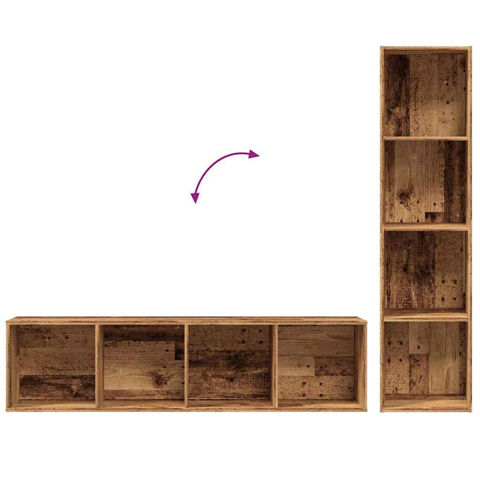 Dulap cu cărți/Dulap TV Lemn vechi 36x30x143cm Lemn prelucrat - WALTI WALTI