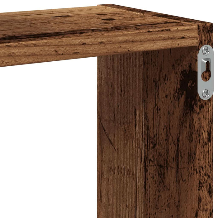 Rafturi de perete, cub, lemn vechi, 68x15x68 cm, lemn prelucrat - WALTI WALTI