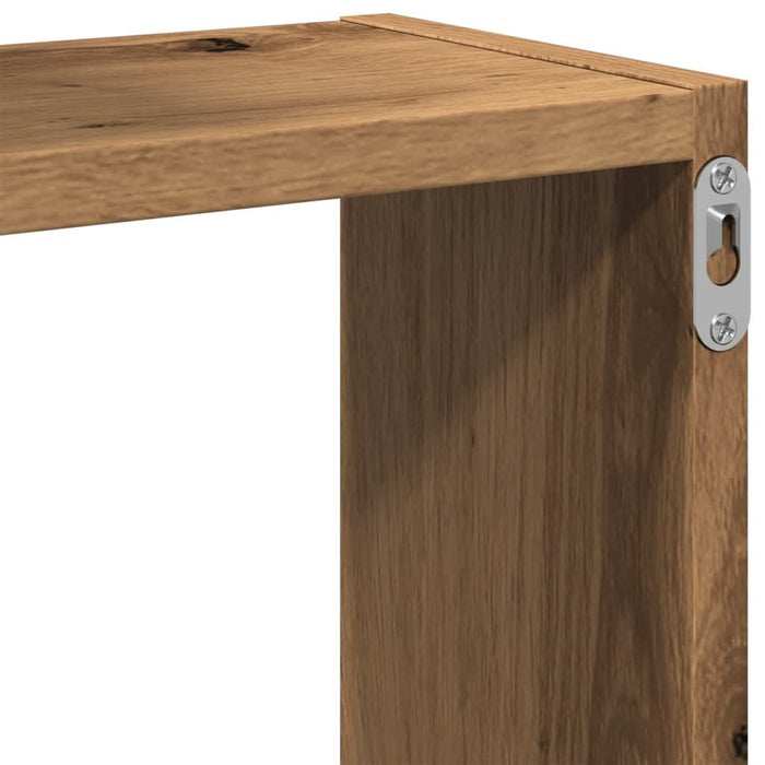 Rafturi cub perete stejar artizanal 68x15x68 cm, lemn prelucrat - WALTI WALTI