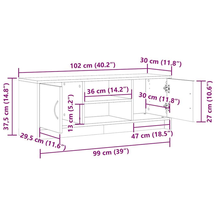 Dulap TV Lemn vechi 102x30x37,5 cm Lemn prelucrat - WALTI WALTI