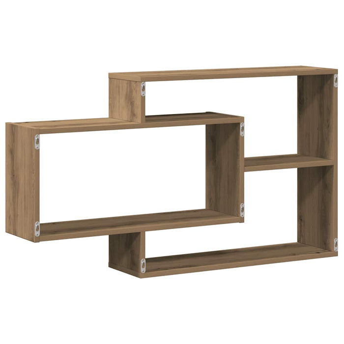 Raft de perete, stejar artizanal, 104x20x58,5 cm lemn prelucrat - WALTI WALTI