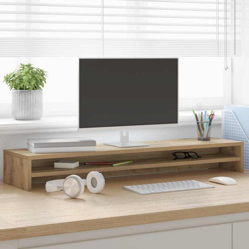 Suport monitor stejar artizanal 100x24x13 cm lemn stratificat - WALTI WALTI
