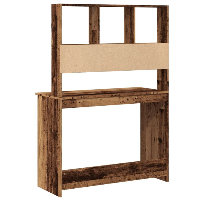 Birou cu rafturi, lemn vechi, 102x45x148 cm, lemn prelucrat - WALTI WALTI