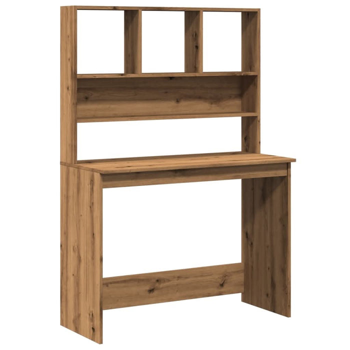 Birou cu rafturi stejar artizanal 102x45x148 cm, lemn prelucrat - WALTI WALTI