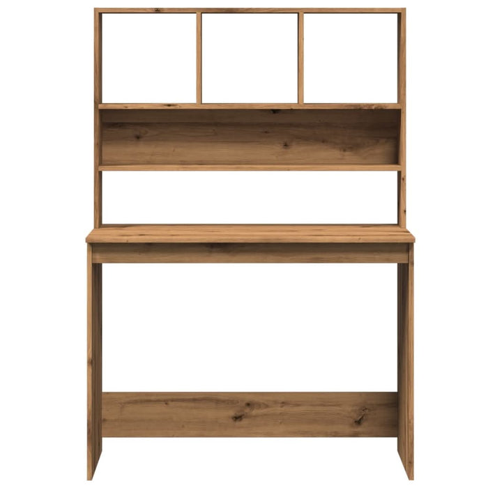 Birou cu rafturi stejar artizanal 102x45x148 cm, lemn prelucrat - WALTI WALTI