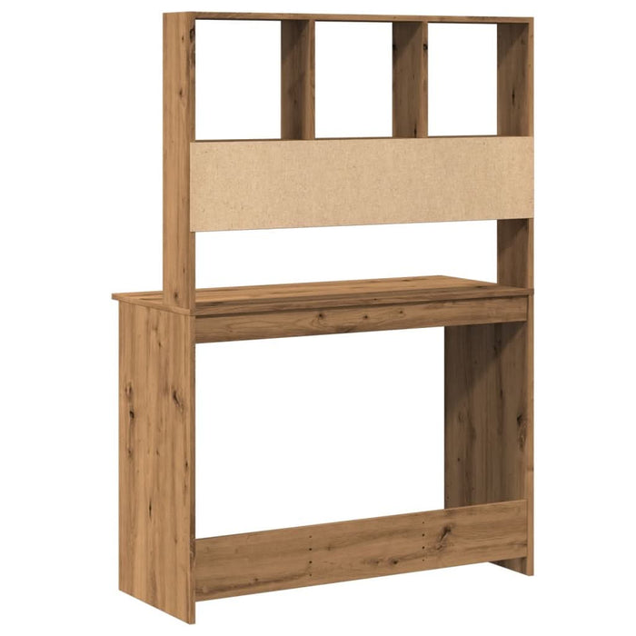 Birou cu rafturi stejar artizanal 102x45x148 cm, lemn prelucrat - WALTI WALTI