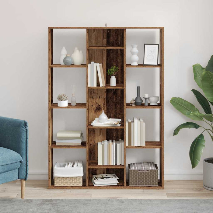 Separator cameră/Bibliotecă, Lemn vechi, 100x24x140 cm, PAL - WALTI WALTI