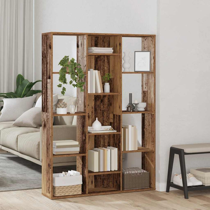 Separator cameră/Bibliotecă, Lemn vechi, 100x24x140 cm, PAL - WALTI WALTI