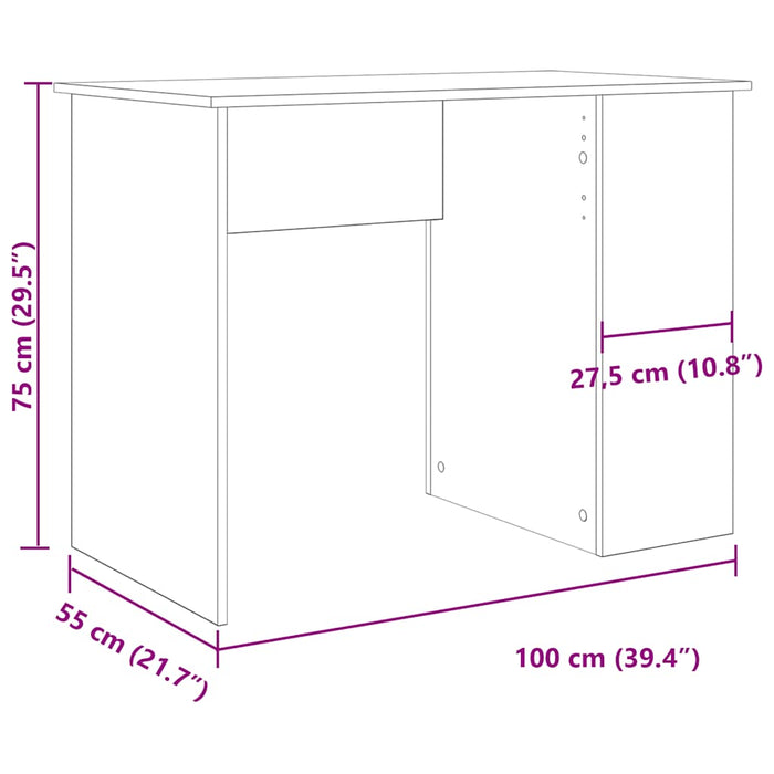 Birou, lemn vechi,100x55x75 cm, lemn prelucrat - WALTI WALTI