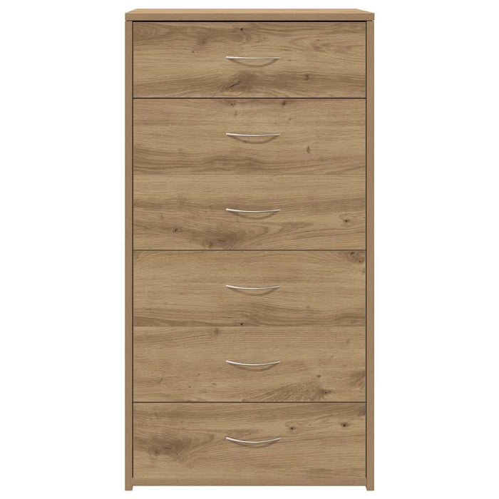 Servantă cu 6 sertare, Stejar artizanal, 50 x 34 x 96 cm, PAL - WALTI WALTI