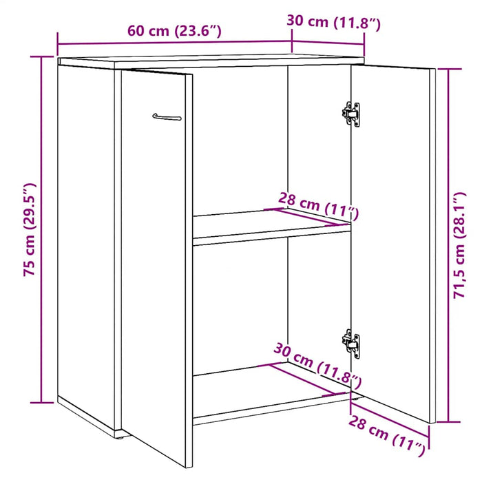 Dulap, stejar artizanal, 60x30x75 cm, lemn prelucrat - WALTI WALTI