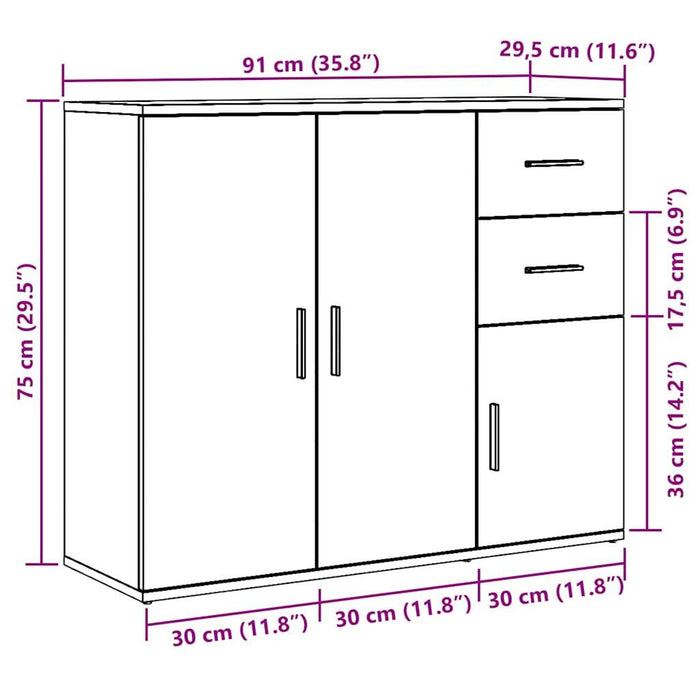 Dulap, lemn vechi, 91x29,5x75 cm, lemn prelucrat - WALTI WALTI