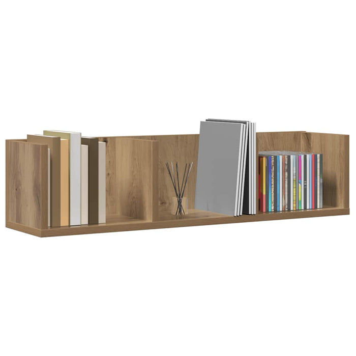 Raft perete CD-uri stejar artizanal 75x18x18 cm lemn prelucrat - WALTI WALTI