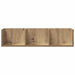 Raft perete CD-uri stejar artizanal 75x18x18 cm lemn prelucrat - WALTI WALTI