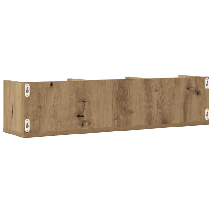 Raft perete CD-uri stejar artizanal 75x18x18 cm lemn prelucrat - WALTI WALTI