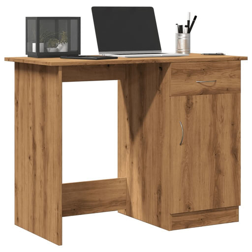 Birou, stejar artizanal, 100x50x76 cm, lemn prelucrat - WALTI WALTI