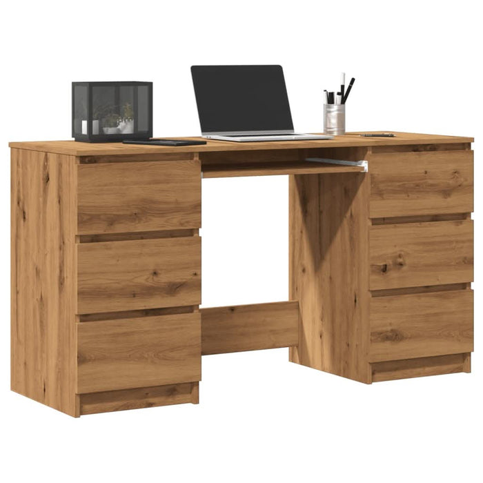 Birou de scris, stejar artizanal, 140x50x77 cm, lemn prelucrat - WALTI WALTI