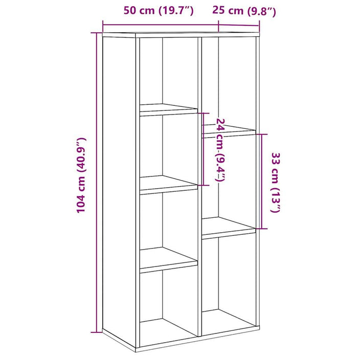 Bibliotecă, stejar artizanal, 50x25x104 cm - WALTI WALTI