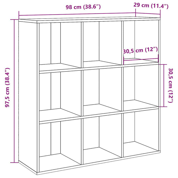 Bibliotecă, lemn vechi, 98x29x97,5 cm - WALTI WALTI