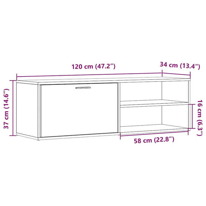 Dulap TV Lemn vechi 120x34x37 cm Lemn prelucrat - WALTI WALTI