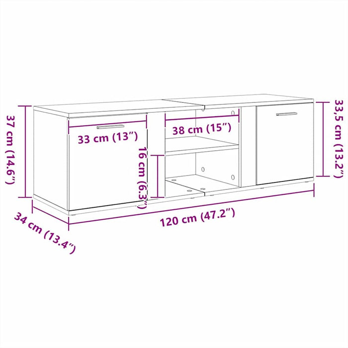 Dulap TV Lemn vechi 120x34x37 cm Lemn prelucrat - WALTI WALTI