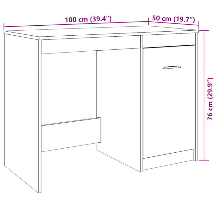 Birou, stejar artizanal, 100x50x76 cm, lemn prelucrat - WALTI WALTI
