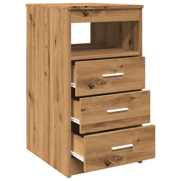 Dulap cu sertar, stejar artizanal, 40x50x76 cm, lemn prelucrat - WALTI WALTI